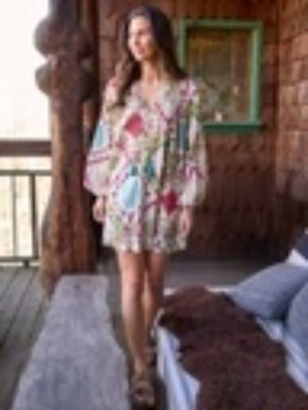NWT Natural Life Camille Mini Dress Medium Handkerchief Mix Boho Patchwork - Picture 2 of 8